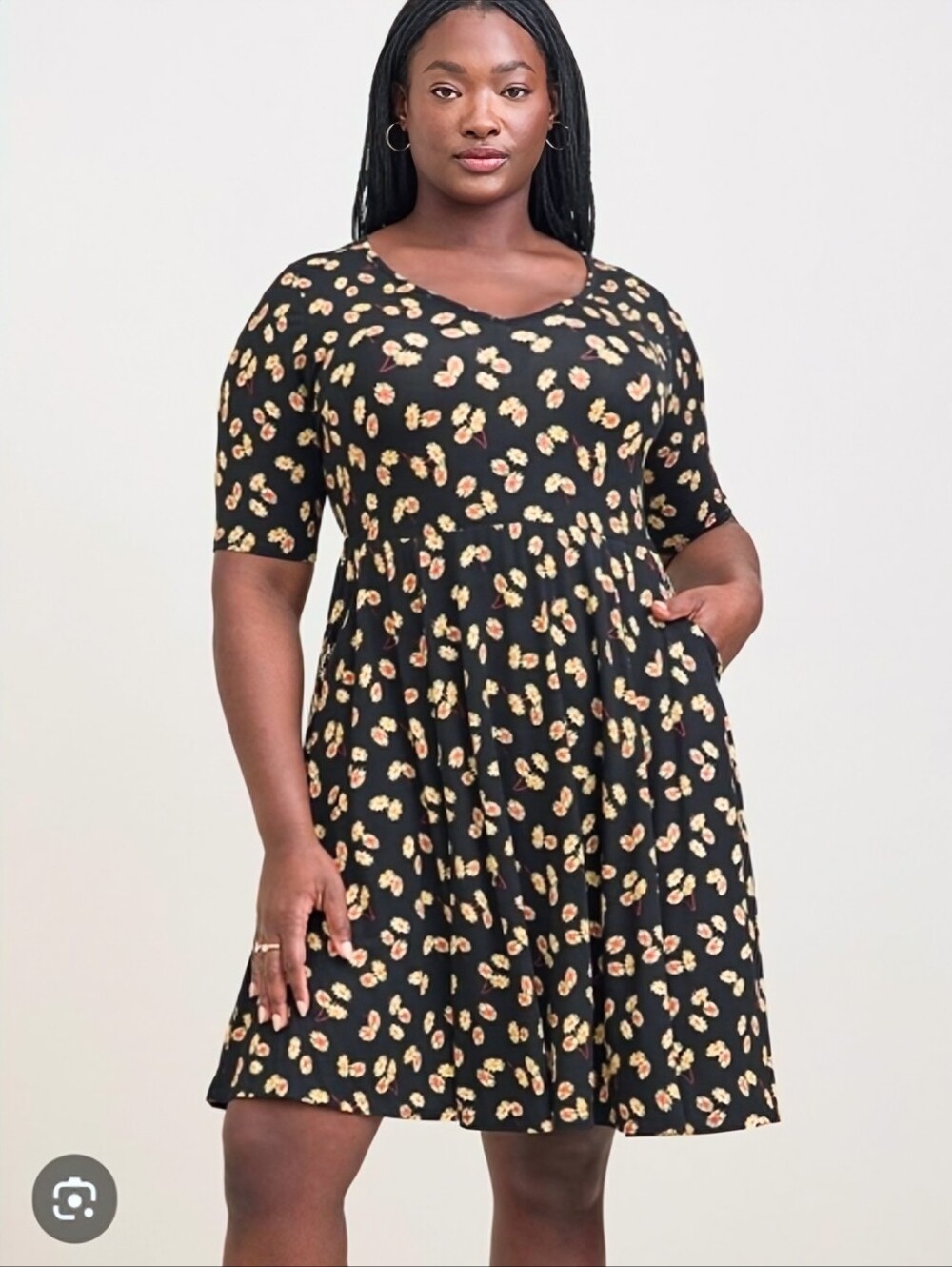 Nwot Torrid Floral Fit-and-Flare Dress - Short Sleeve With Pockets   Size 2X